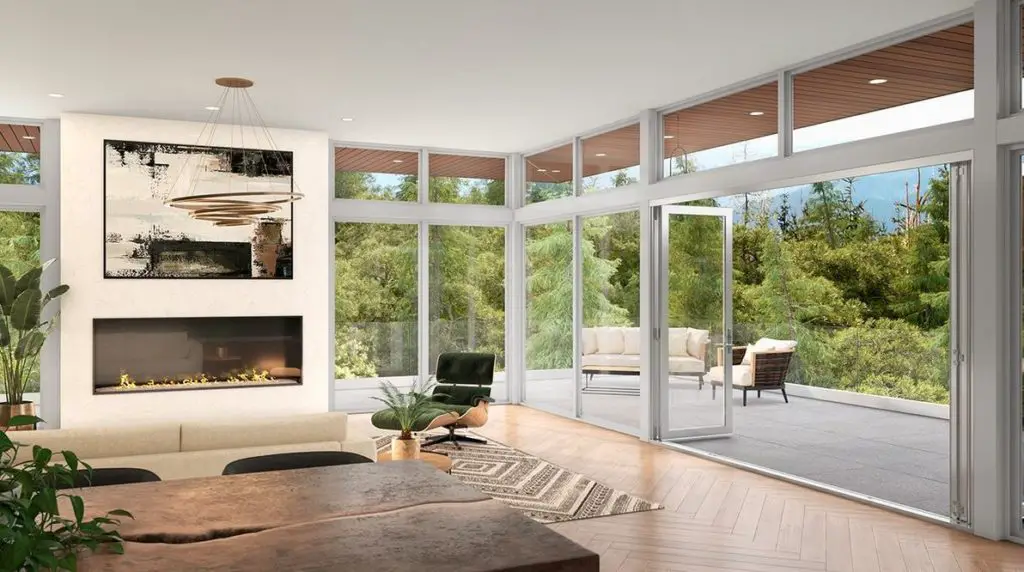 2. Sliding glass door from ceiling to floor