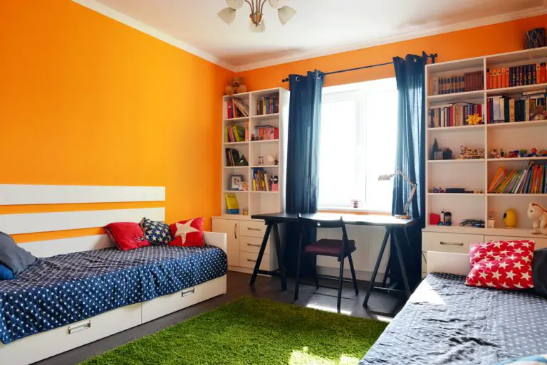 Orange Two Colour Combination For Bedroom Walls