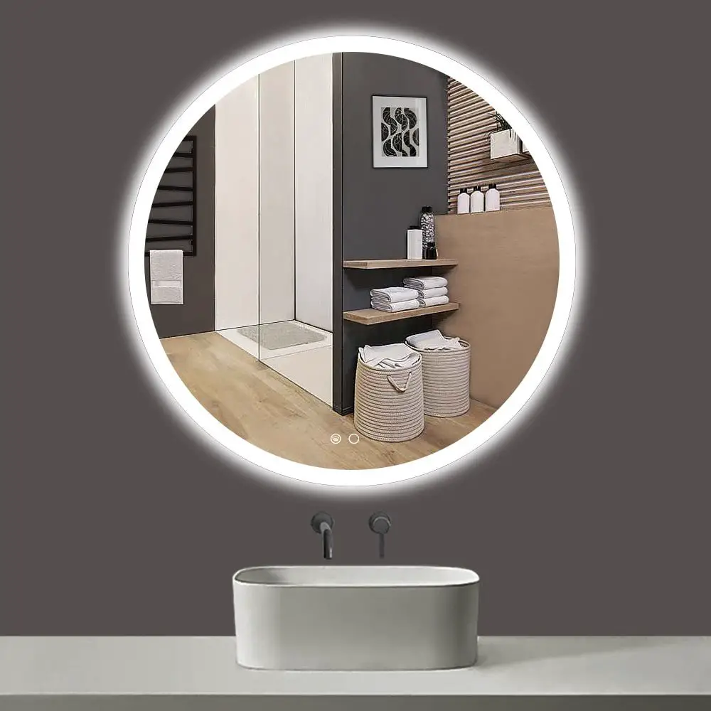 Large Illuminated Circle How To Decorate a Bathroom Mirror?