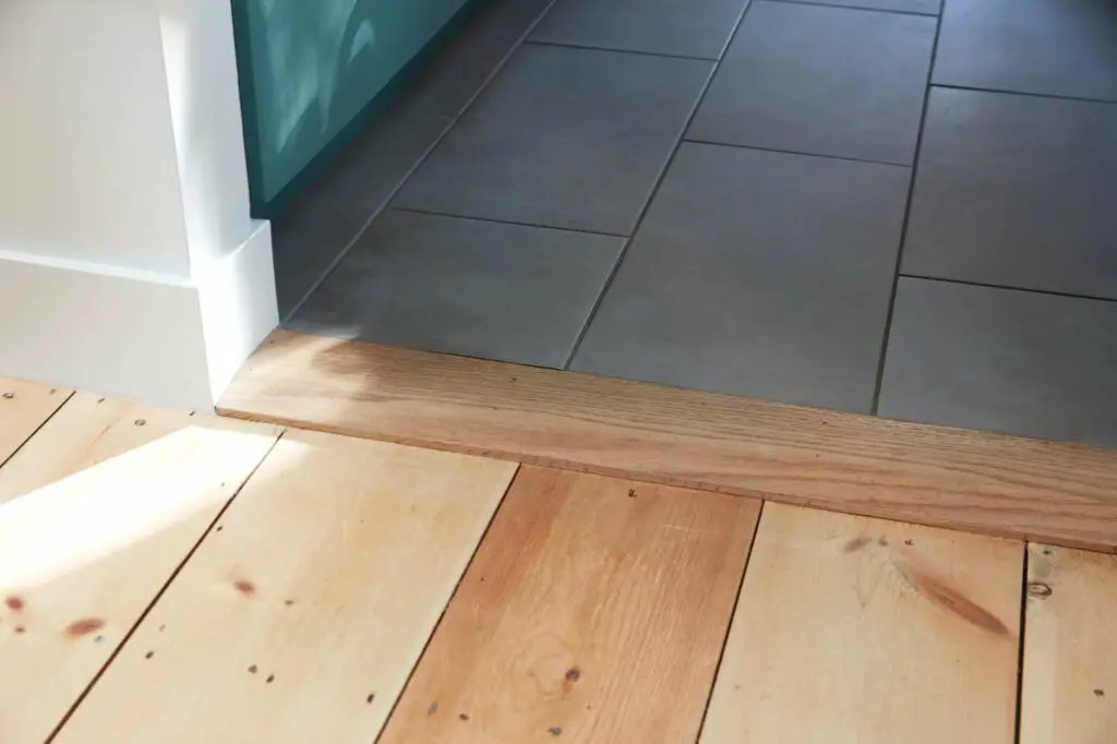 Add a tile accent between your floors