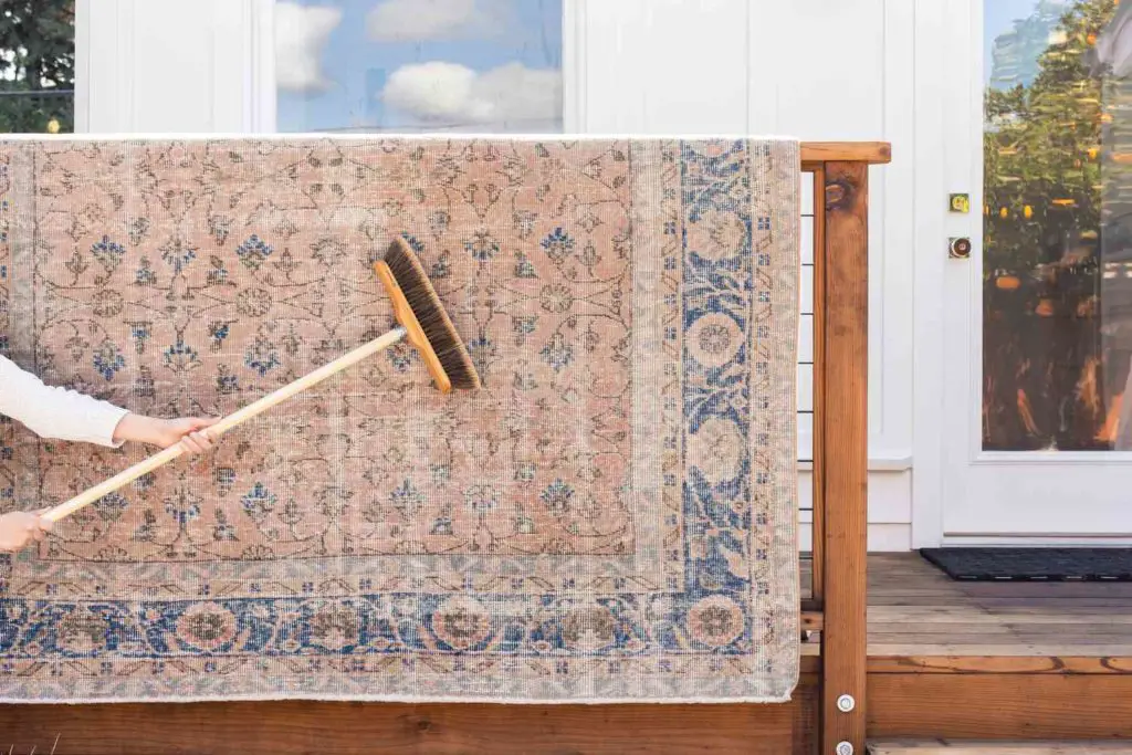 Always air-dry rugs: How to Clean Large Rubber-Backed Rugs