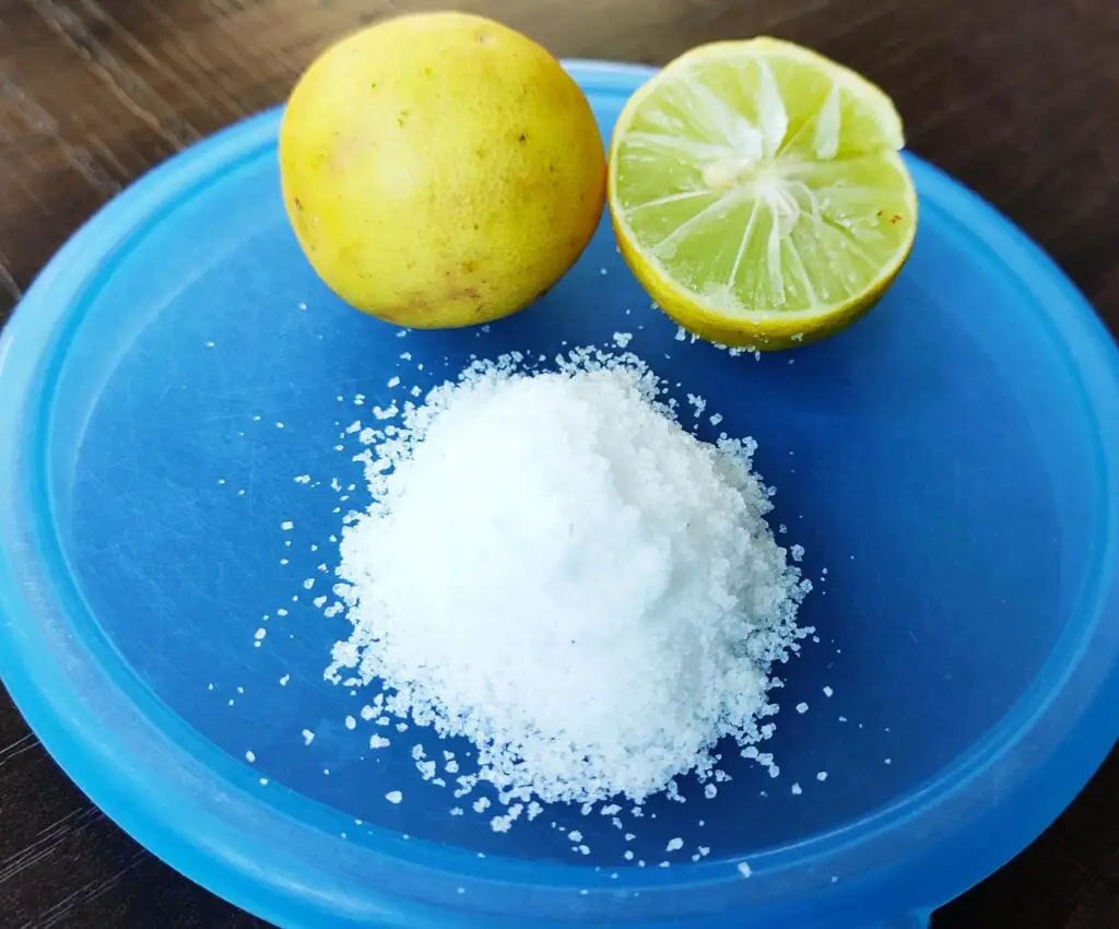 Combine salt and lemon